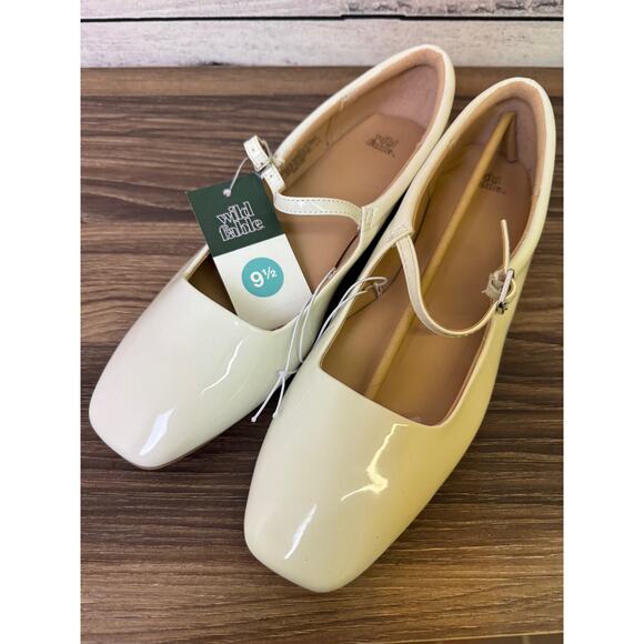 wild fable Shoes - New Ladies Wild Fable Cream Elsa Mary Jane Ballet Flats - Size 9.5